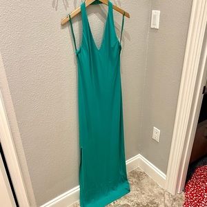Marciano Halter backless Floor length Green Maxi Dress with slit